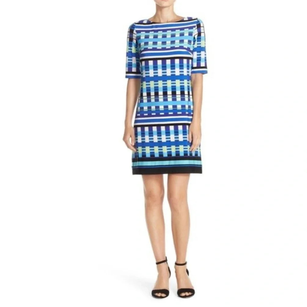 Excellent condition ELIZA‎ J Print Jersey Shift dress size 6. Fully lined s/s.